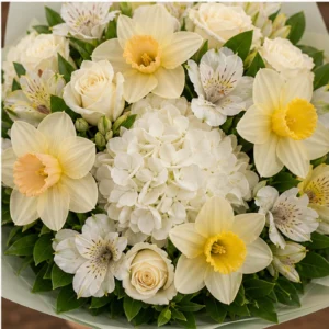 Buchet Narcise lux primavaratic cu hortensie - poza 4