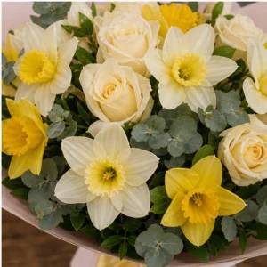 Buchet Narcise romantic alb galben - poza 4