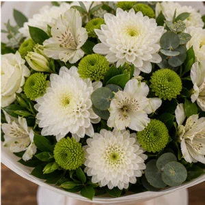 Buchet Online alb verde cu crizanteme - poza 4