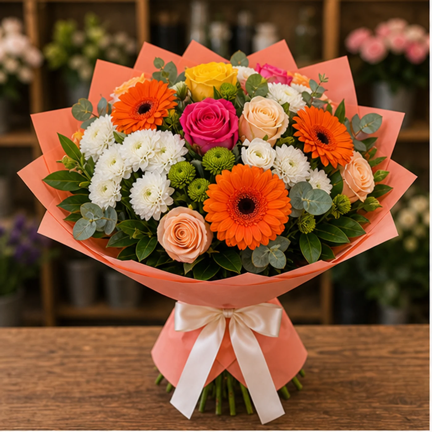 Buchet Online colorat cu gerbera - poza 1
