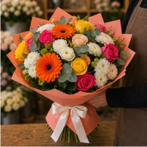 Buchet Online colorat cu gerbera - poza 2