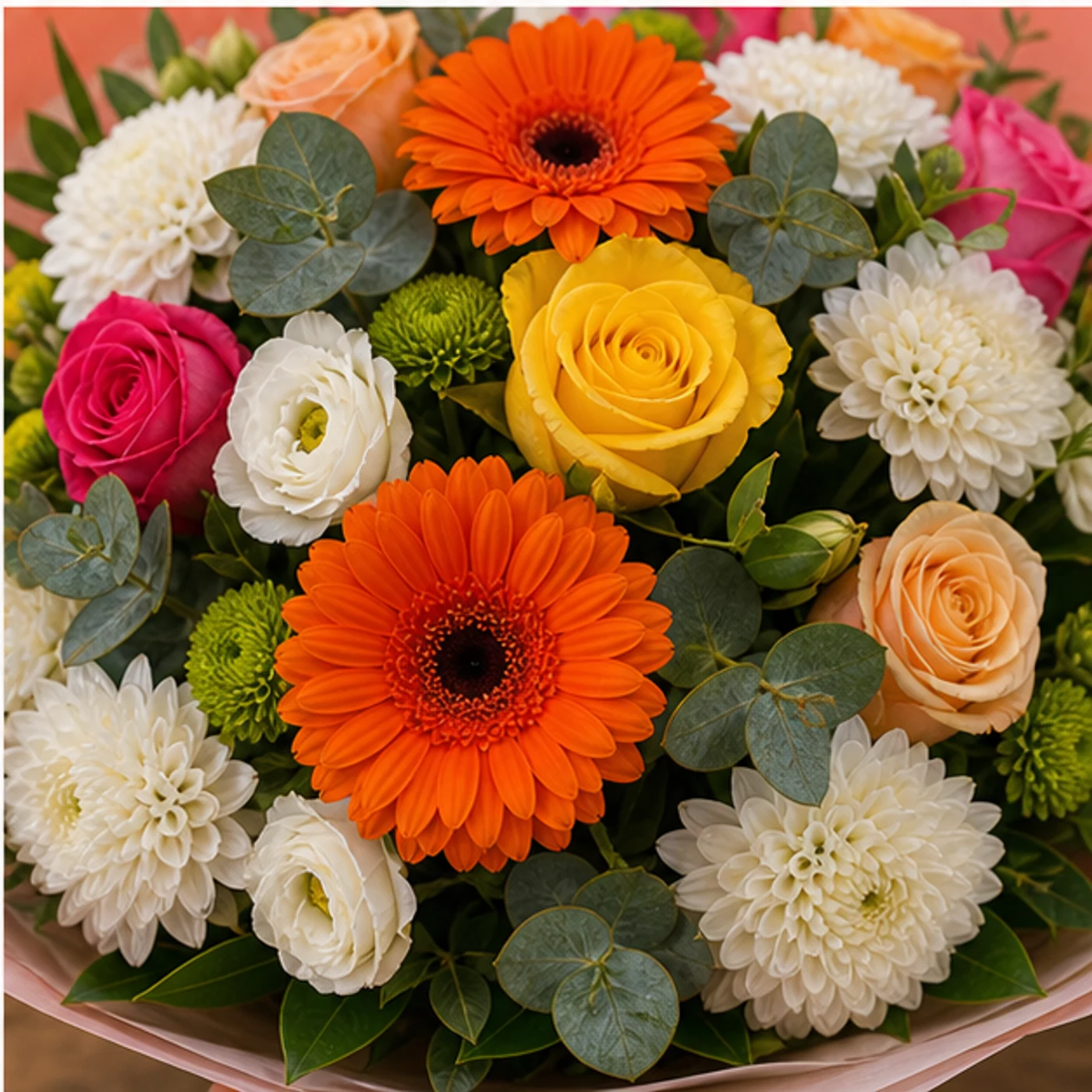 Buchet Online colorat cu gerbera - poza 4