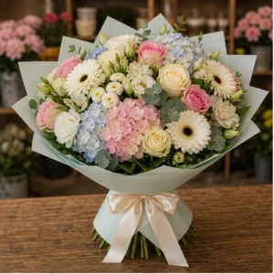 Buchet Online lux multicolor cu hortensie - poza 1