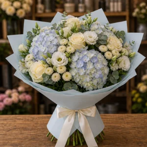 Buchet Online premium pastel cu hortensie - poza 1