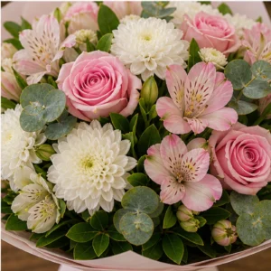 Buchet Online romantic cu trandafiri roz - poza 4
