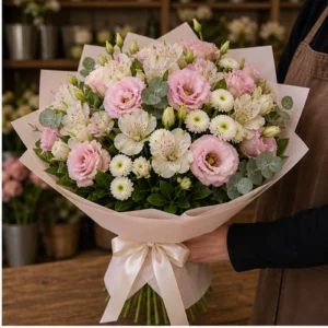 Buchet Online roz delicat cu lisianthus - poza 2