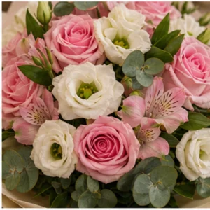 Buchet Personalizat alb roz romantic - poza 4