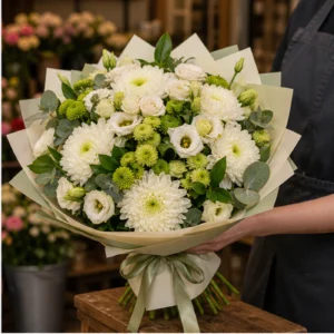 Buchet Personalizat alb verde elegant - poza 2