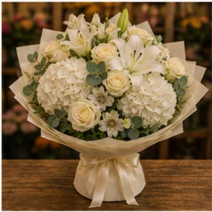 Buchet Personalizat de lux alb crem - poza 3