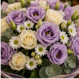 Buchet Personalizat lila cu lisianthus - poza 4