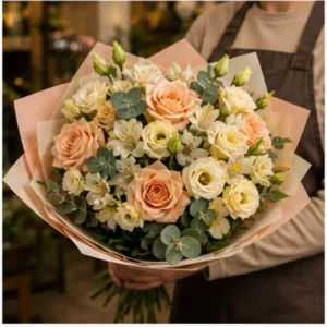 Buchet Personalizat piersica si crem - poza 2