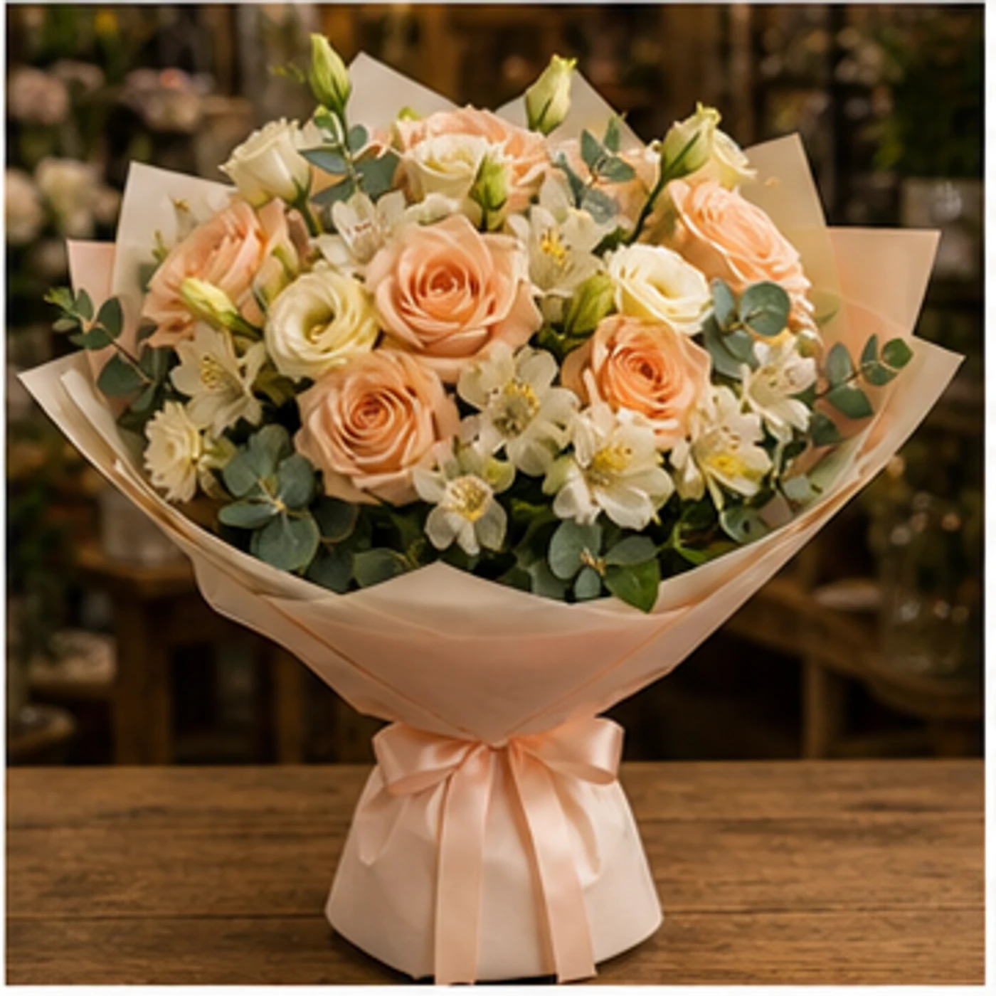 Buchet Personalizat piersica si crem - poza 3