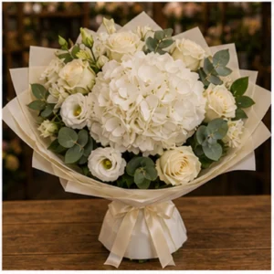 Buchet Personalizat premium cu hortensie alba - poza 3