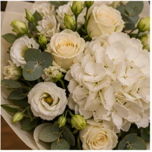 Buchet Personalizat premium cu hortensie alba - poza 4