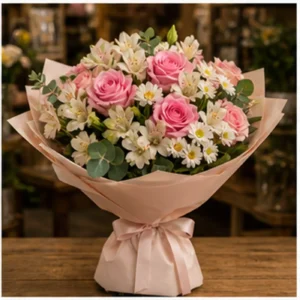 Buchet Personalizat roz delicat cu trandafiri - poza 3