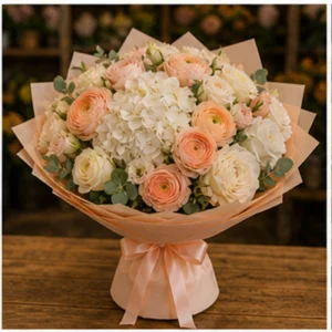 Buchet Ranunculus de lux piersica - poza 3