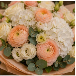 Buchet Ranunculus de lux piersica - poza 4
