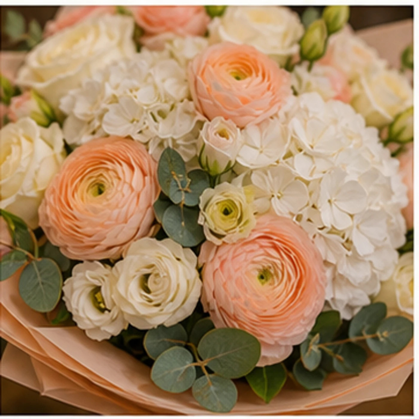 Buchet Ranunculus de lux piersica - poza 4