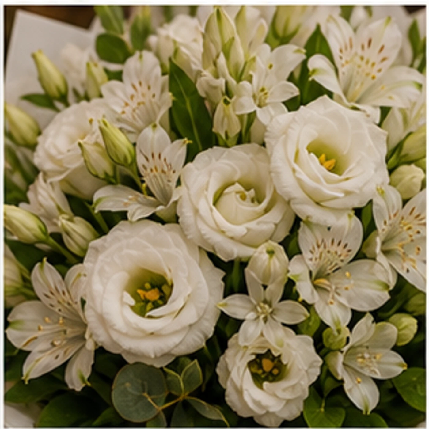Buchet Tuberoze cu lisianthus alb - poza 4