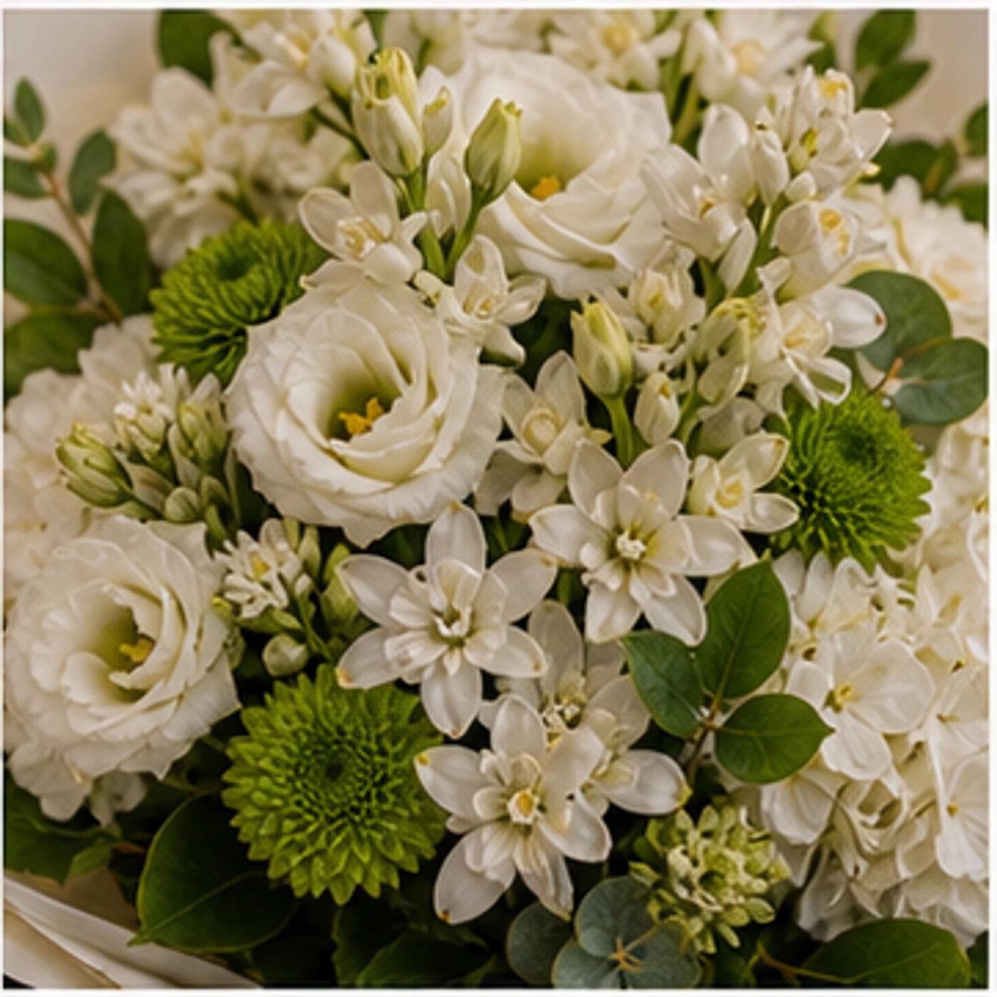 Buchet Tuberoze grandios alb verde - poza 4