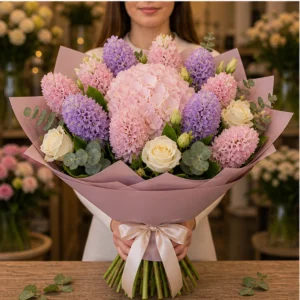 Buchet Zambile grandios roz lila - poza 3