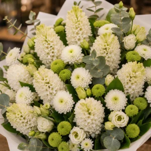 Buchet Zambile parfumat alb verde - poza 2
