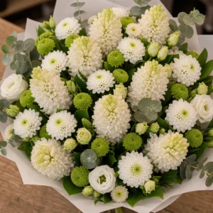 Buchet Zambile parfumat alb verde - poza 4