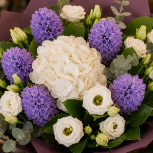 Buchet Zambile premium cu hortensie alba - poza 2