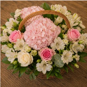 Cadou aniversar cu flori premium pastel in cos - poza 4