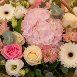 Cadou cu flori lux multicolor cu hortensie - poza 2