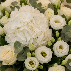Cadou cu flori premium cu hortensie alba - poza 2
