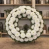 Coroană Condoleanțe Noble White - imagine 1