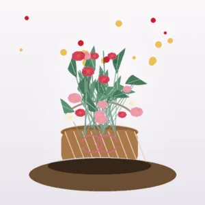 Coș Dragobete Poveste Românească cu Trandafiri și Alstroemeria - imagine 1