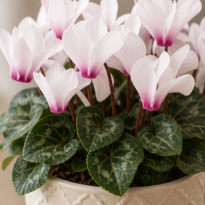 Cyclamen Alb-Roz în Ghiveci Elegant - imagine 2