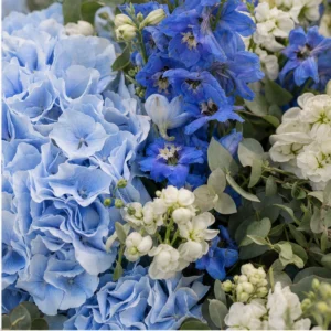 Buchet Flori Frumoase Serenadă Bleu cu Hortensie și Delphinium - imagine 2