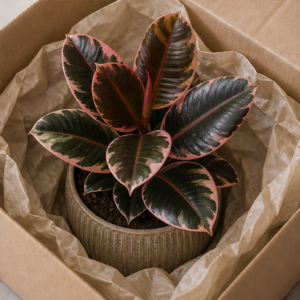 Ficus Elastica Ruby în Ghiveci Elegant - imagine 4