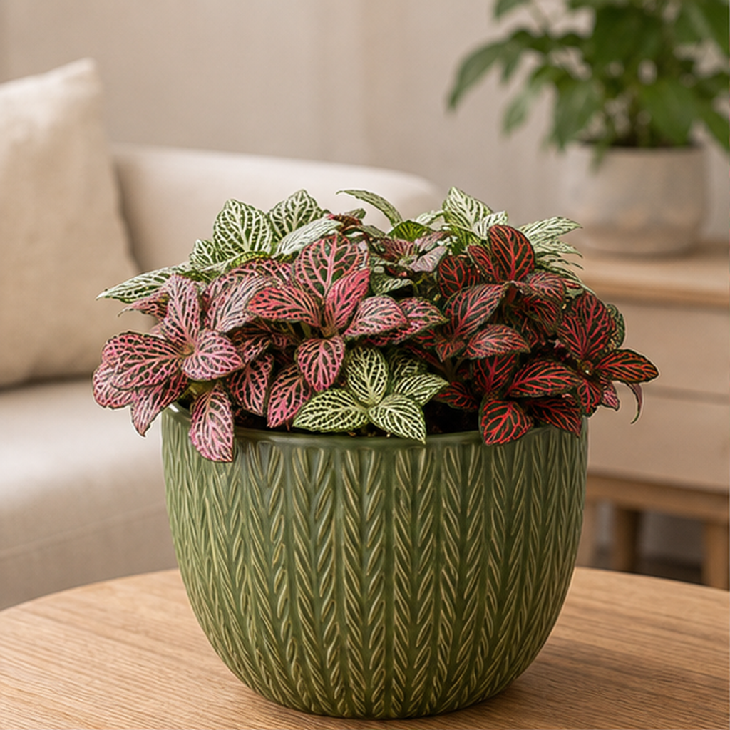 Fittonia Mix în Ghiveci Decorativ Verde - imagine 1
