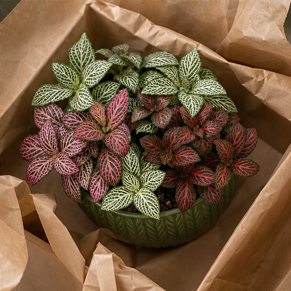 Fittonia Mix în Ghiveci Decorativ Verde - imagine 4