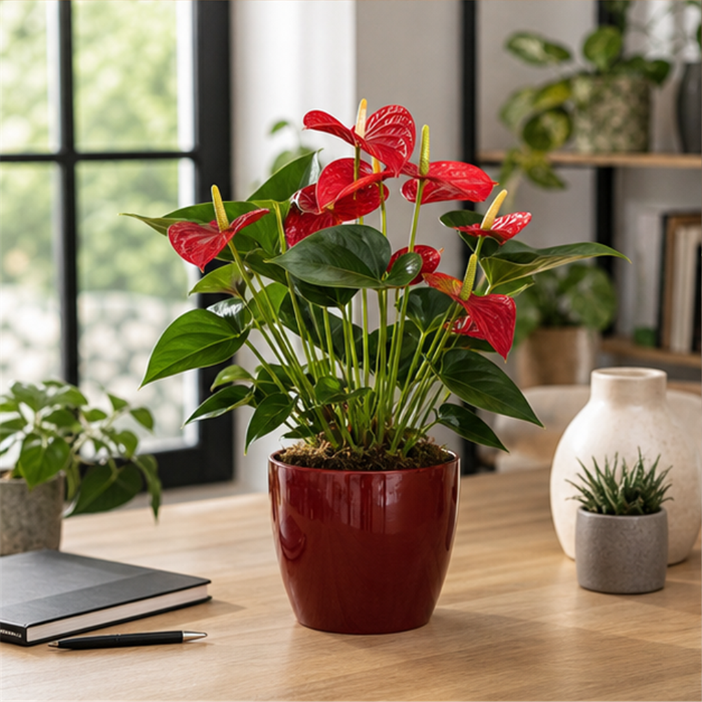 Flori de Apartament Anthurium Ruby Desk - imagine 3