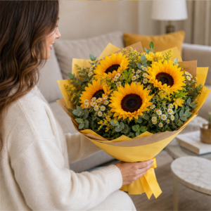 Flori la Domiciliu București Sunny Hello cu Floarea Soarelui - imagine 3