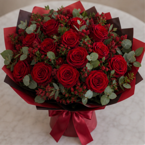 Flori Livrate la Ușă București Ruby Moment cu Trandafiri Roșii - imagine 4