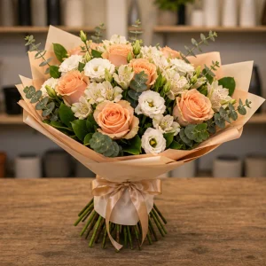 Flori pentru aniversarea casatoriei buchet piersica pentru sotie - poza 4