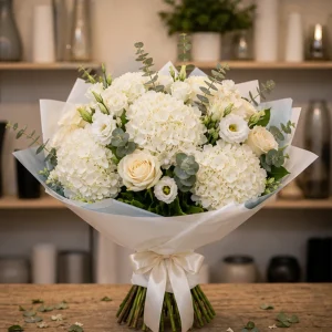 Flori pentru aniversarea casatoriei buchet romantic cu hortensie alba - poza 1