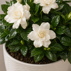 Gardenia Parfumată în Ghiveci Alb - imagine 2