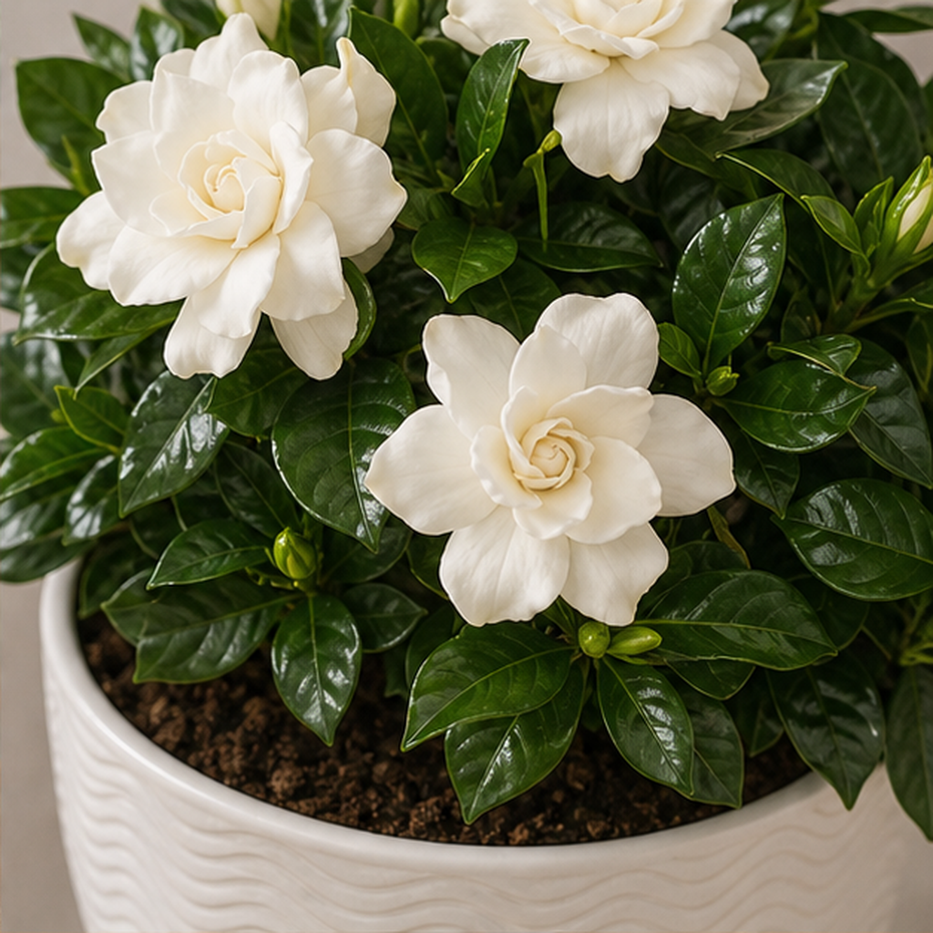 Gardenia Parfumată în Ghiveci Alb - imagine 2
