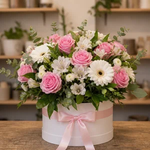 Livrare Aranjament Floral pentru Petreceri Private tema alb roz - poza 1