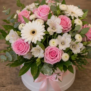 Livrare Aranjament Floral pentru Petreceri Private tema alb roz - poza 2