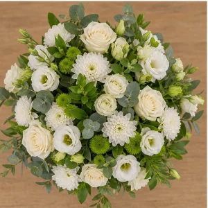 Livrare aranjamente florale de lux alb crem pentru birou - poza 2