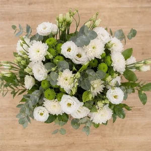 Livrare aranjamente florale de lux alb verde cu lisianthus - poza 2