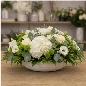 Livrare aranjamente florale de lux de masa alb verde - poza 1